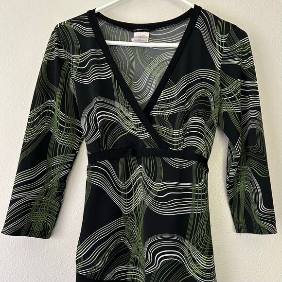 Vintage Maurices Abstract Swirl Asymmetrical Wrap Top Y2K retro - Picture 3 of 9